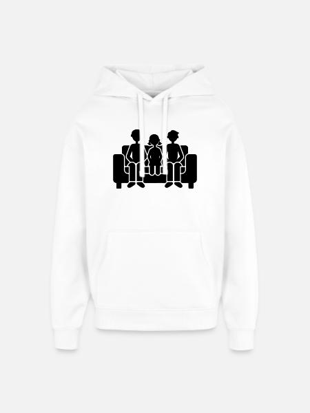 Family Together - Oversized Unisex Hoodie by Stanley/Stella - white
