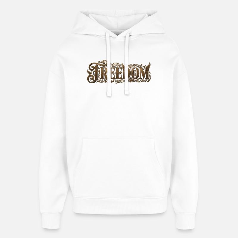 Liberté Ornée - Sweat à capuche unisexe Stanley/Stella Oversized - blanc