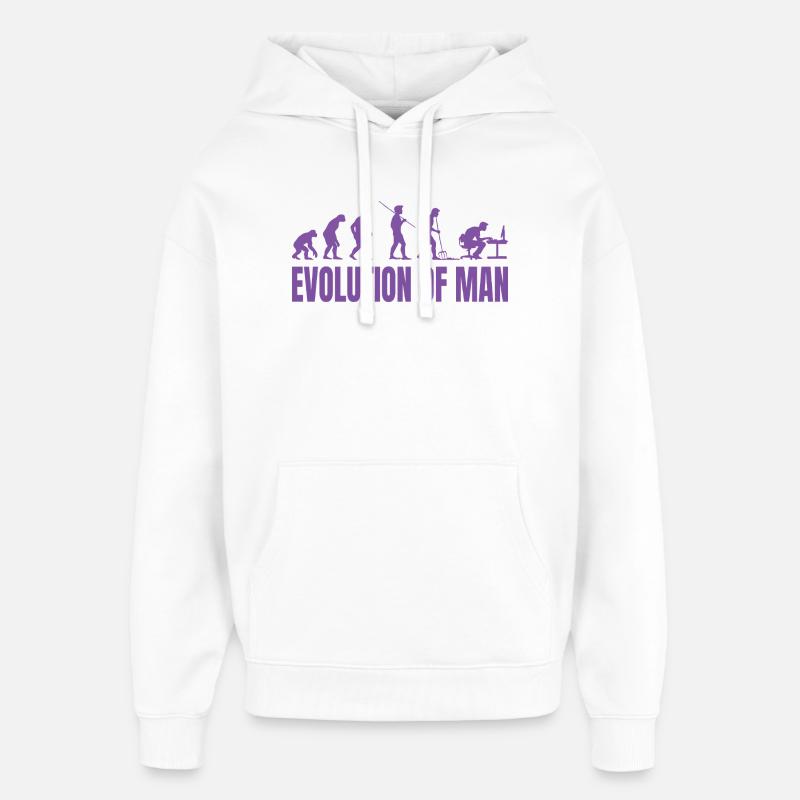 Programmer Computer Freak Evolution Retro - Oversized Unisex Hoodie by Stanley/Stella - white