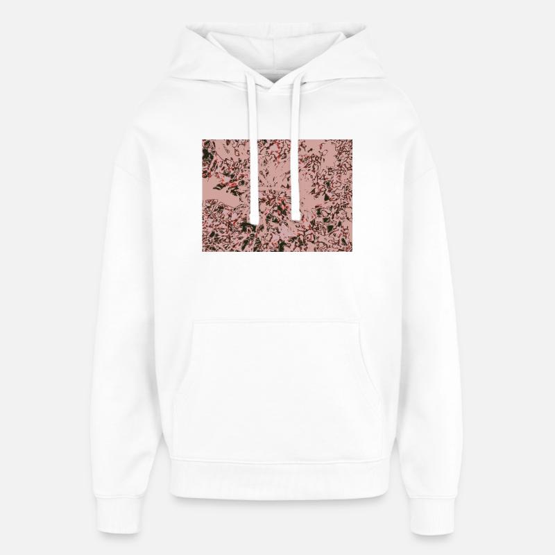 Rose Vines Abstract Pattern - Oversized Unisex Hoodie by Stanley/Stella - white