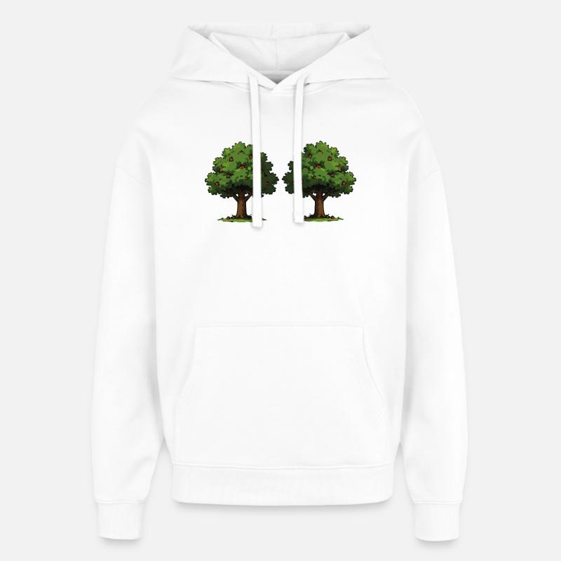 Double tree with red apples - Oversized Unisex Hoodie by Stanley/Stella - white