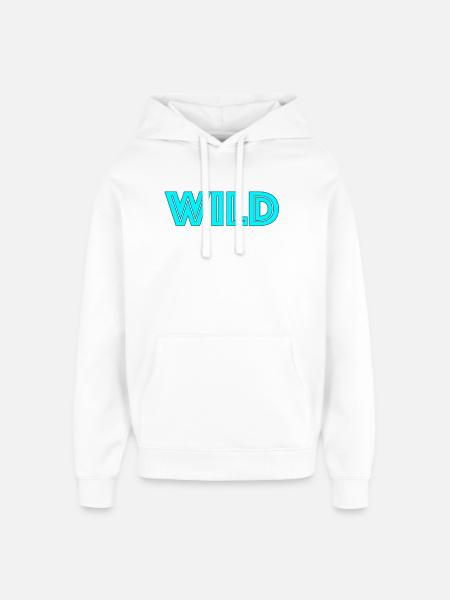 Lettrage néon sauvage - Sweat à capuche unisexe Stanley/Stella Oversized - blanc