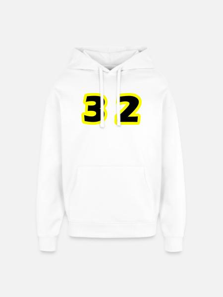 32 Number Symbol - Oversized Unisex Hoodie by Stanley/Stella - white