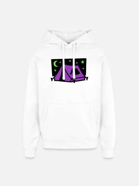 Festival Tent Night Logo - Oversized Unisex Hoodie by Stanley/Stella - white