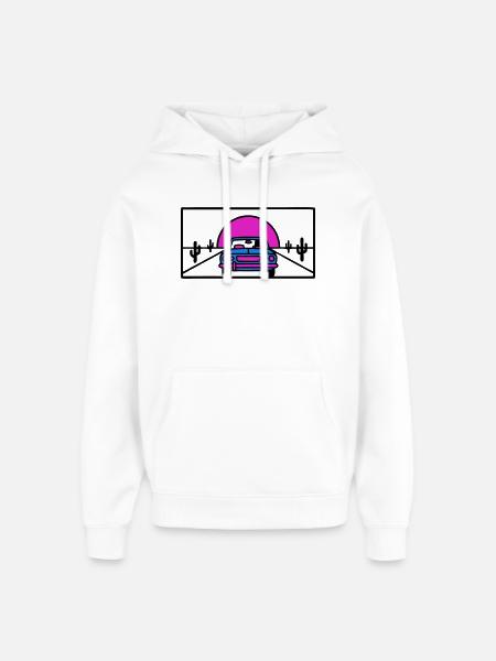 Desert Highway Car Logo - Oversized Unisex Hoodie by Stanley/Stella - white