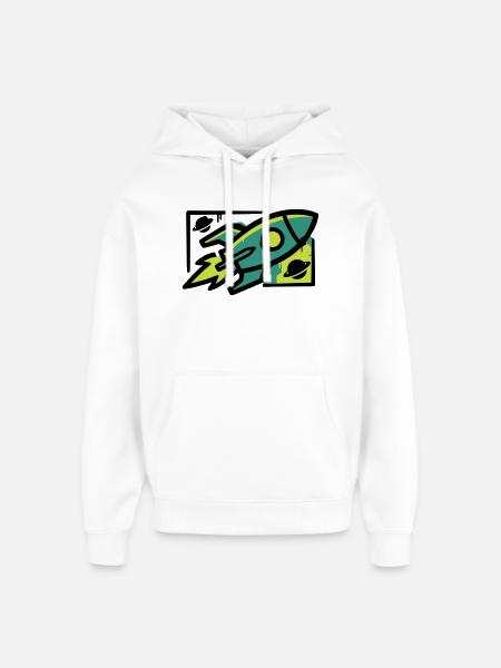 Rocket Graffiti Graphic - Oversized Unisex Hoodie by Stanley/Stella - white