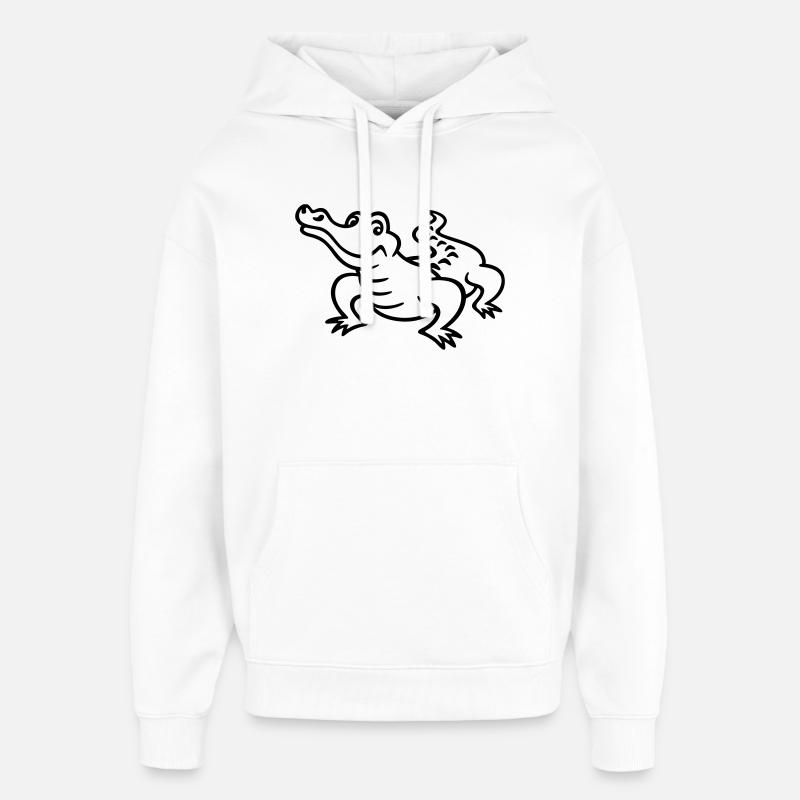Krokodil - Oversized Unisex Hoodie von Stanley/Stella - Weiß
