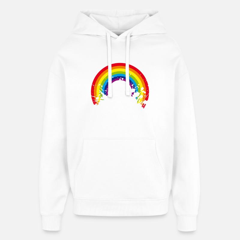 arc-en-ciel - Sweat à capuche unisexe Stanley/Stella Oversized - blanc