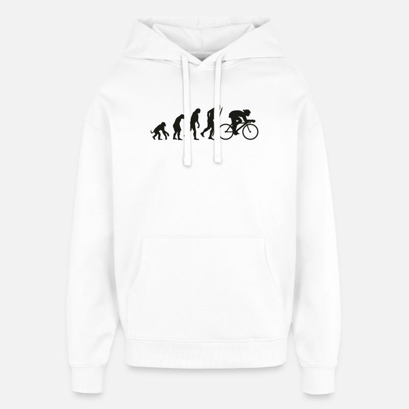 Evolution du cyclisme - Sweat à capuche unisexe Stanley/Stella Oversized - blanc