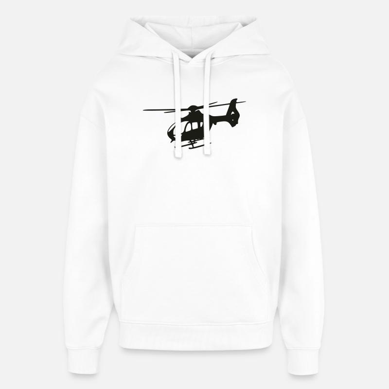 Hélicoptère EC-135 - Sweat à capuche unisexe Stanley/Stella Oversized - blanc