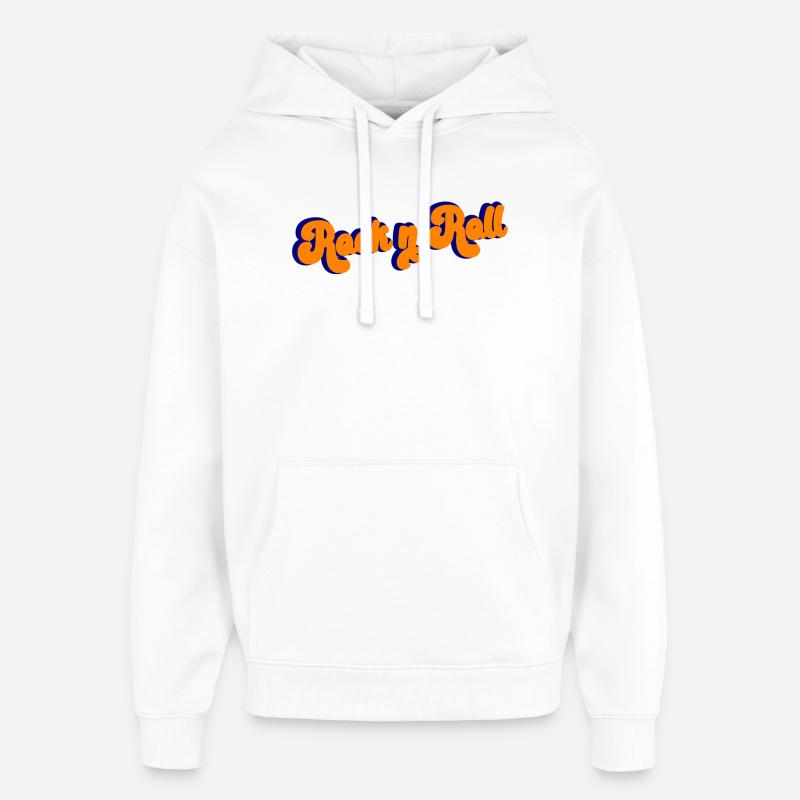 Rock and Roll Design Rétro - Sweat à capuche unisexe Stanley/Stella Oversized - blanc