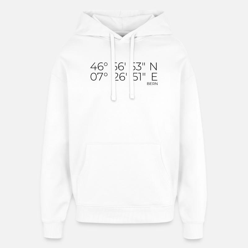 Coordonnées Berne - Sweat à capuche unisexe Stanley/Stella Oversized - blanc