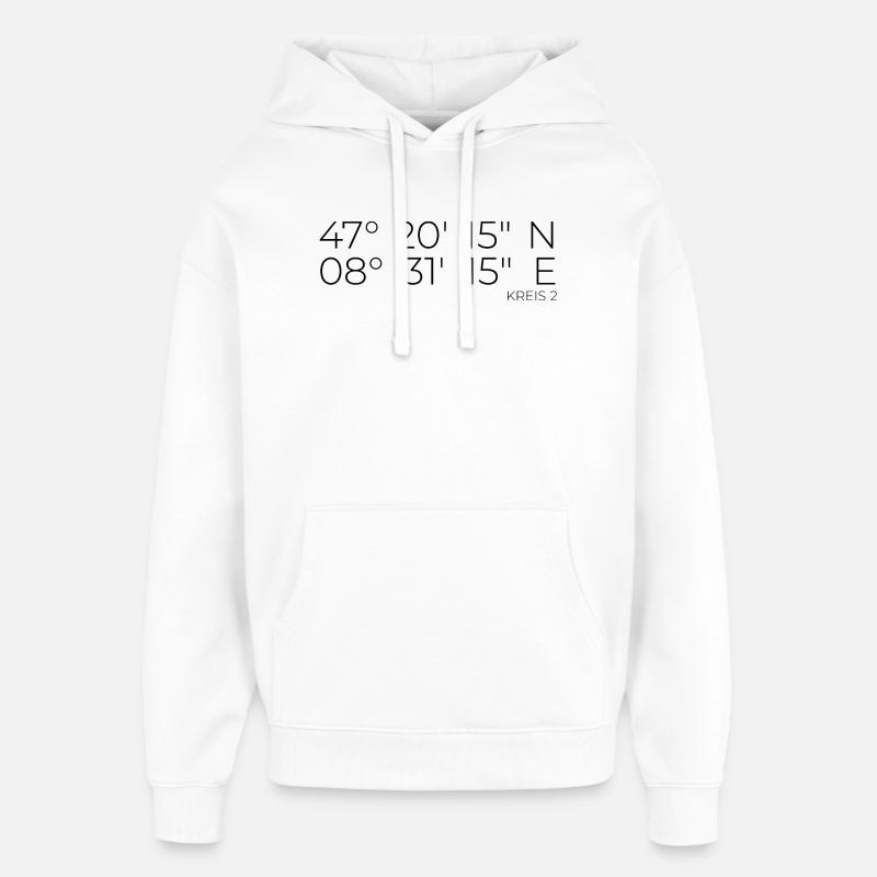 Coordonnées District 2 Zurich - Sweat à capuche unisexe Stanley/Stella Oversized - blanc