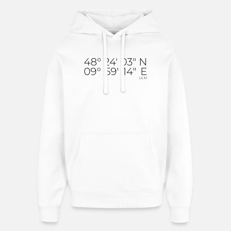 Coordonnées Ulm - Sweat à capuche unisexe Stanley/Stella Oversized - blanc