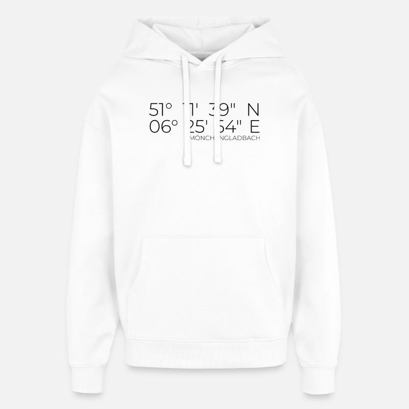 coordinates Mönchengladbach - Oversized Unisex Hoodie by Stanley/Stella - white