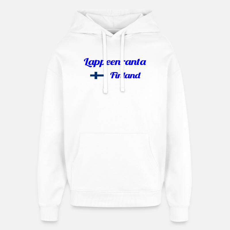 Lappeenranta, Finlande- Imprimés élégants - Sweat à capuche unisexe Stanley/Stella Oversized - blanc