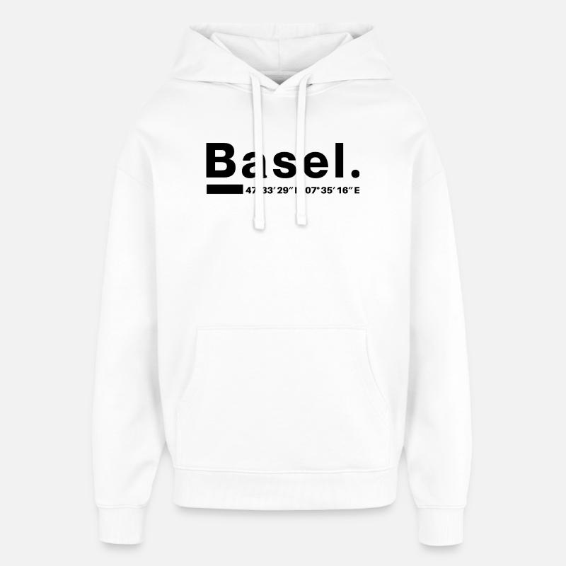 Basel Coordinates - Oversized Unisex Hoodie by Stanley/Stella - white
