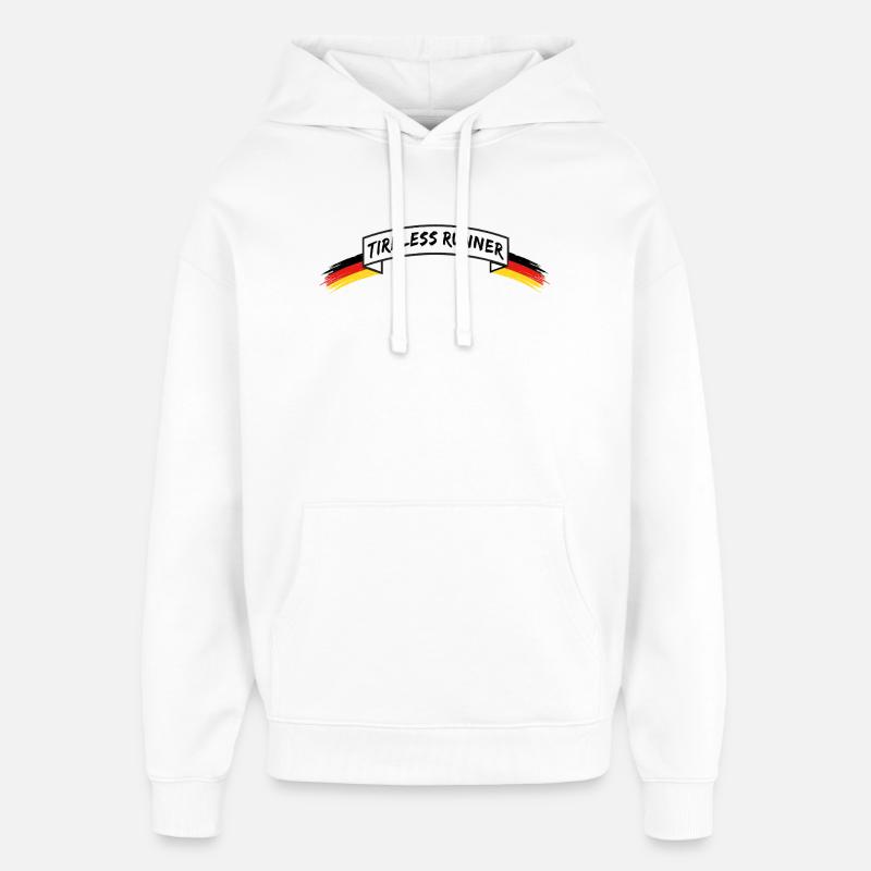 Coureur infatigable | Bannière allemande - Sweat à capuche unisexe Stanley/Stella Oversized - blanc