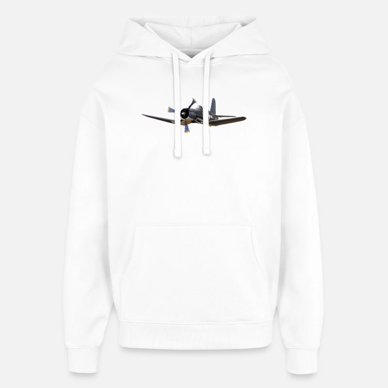 F4U Corsair - Sweat à capuche unisexe Stanley/Stella Oversized - blanc