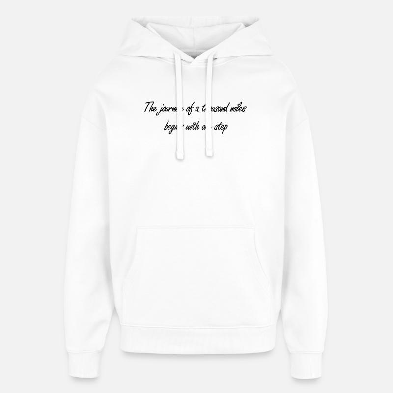Le voyage de mille kilomètres - Sweat à capuche unisexe Stanley/Stella Oversized - blanc