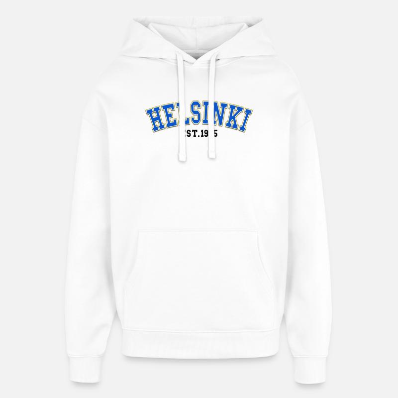 Helsinki est.1995 - Sweat à capuche unisexe Stanley/Stella Oversized - blanc