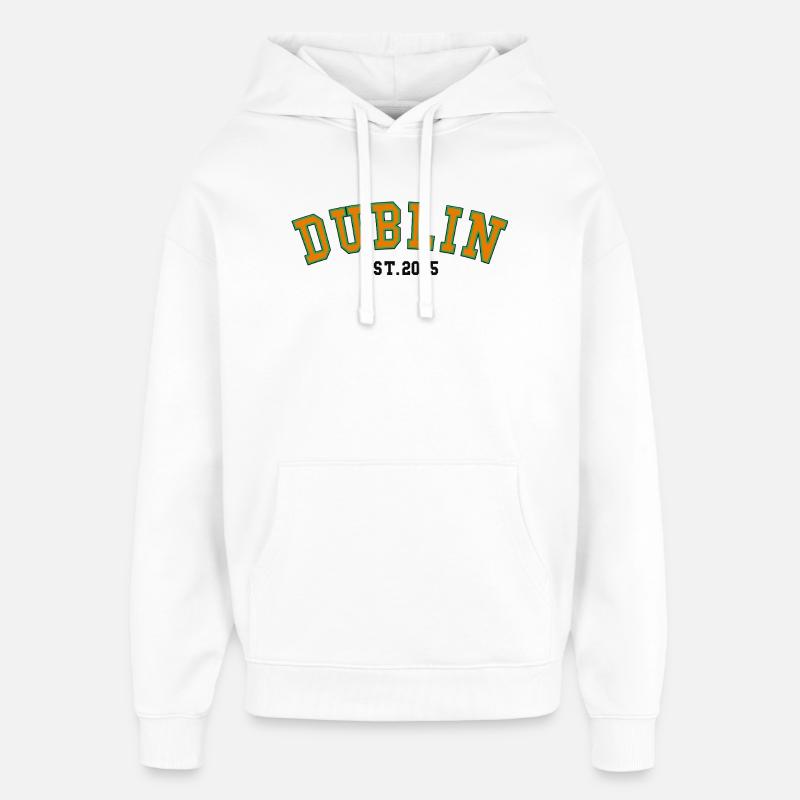 Fondé à Dublin 2005 - Sweat à capuche unisexe Stanley/Stella Oversized - blanc