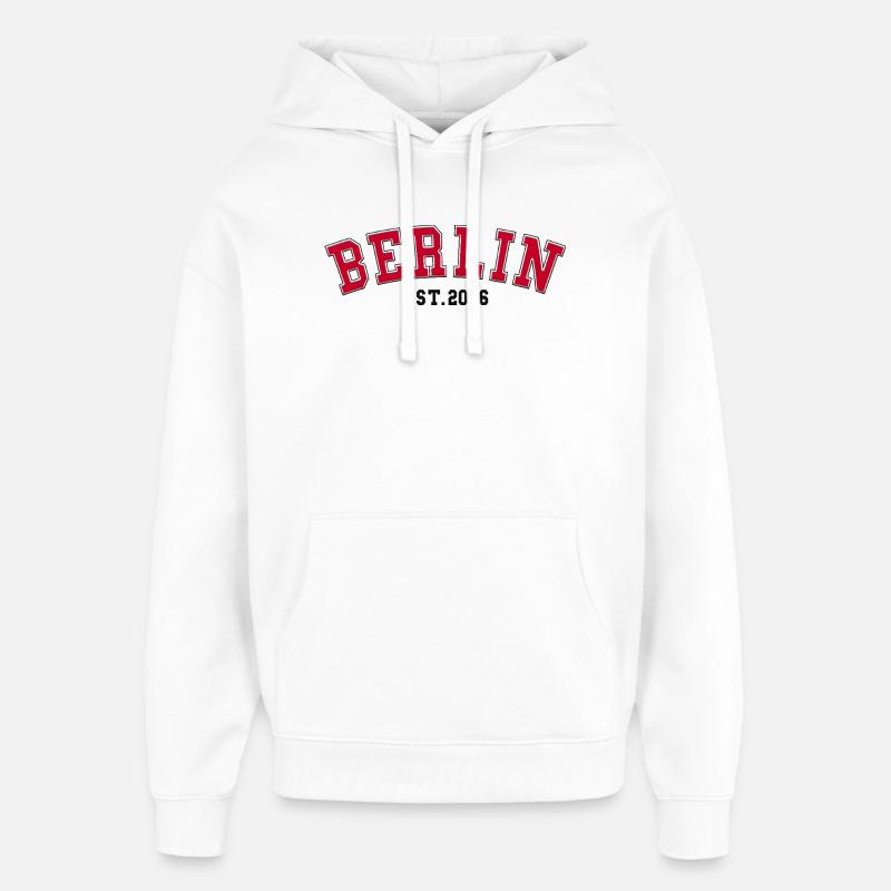 Berlin Est. 2006 - Sweat à capuche unisexe Stanley/Stella Oversized - blanc