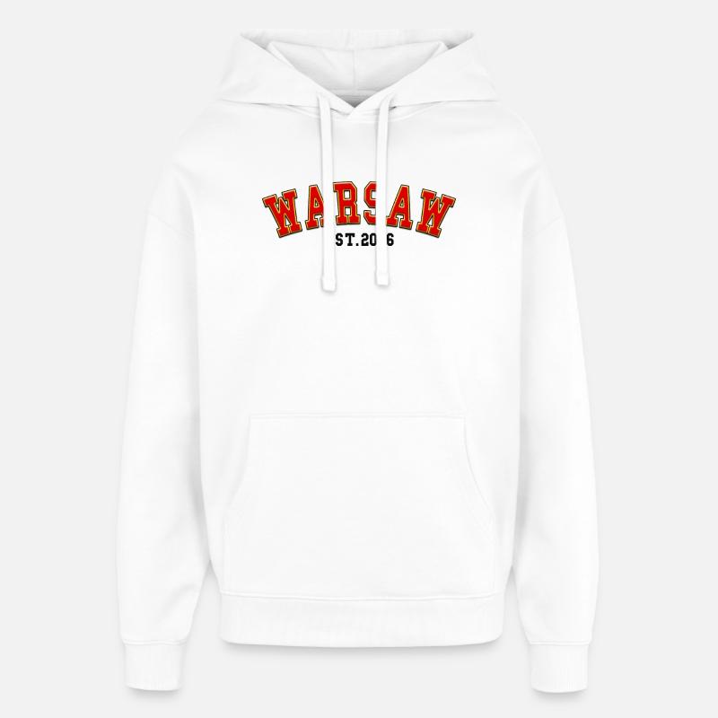 Varsovie fondée en 2006 - Sweat à capuche unisexe Stanley/Stella Oversized - blanc