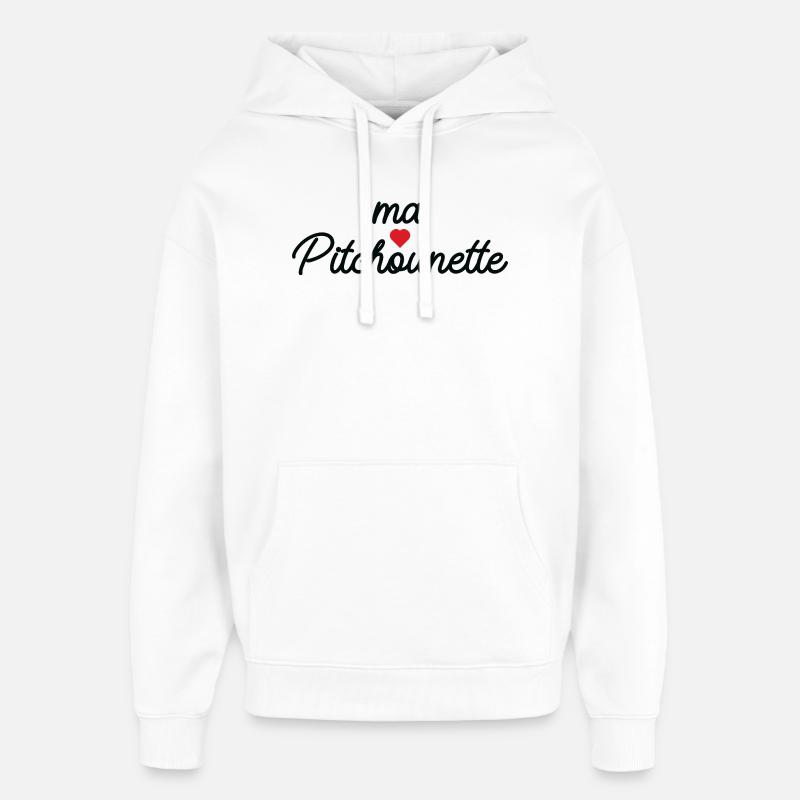 Ma Pitchounette Cœur Doux Script - Sweat à capuche unisexe Stanley/Stella Oversized - blanc