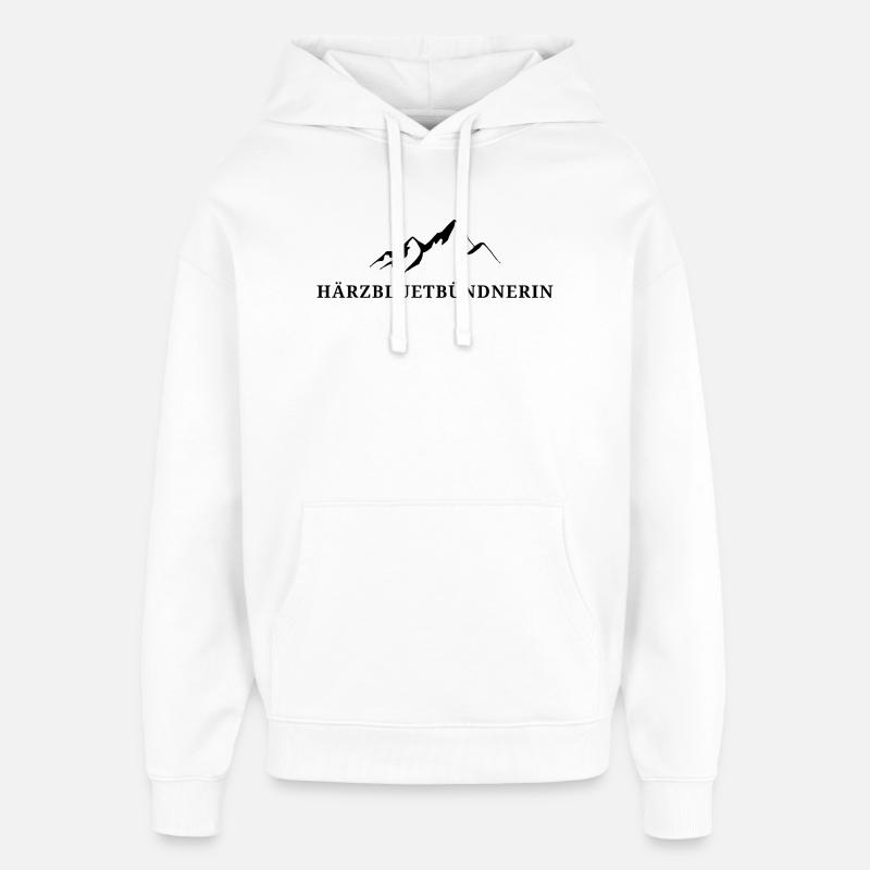 Härzbluetbündnerin Stolze Bündnerin Grisons - Sweat à capuche unisexe Stanley/Stella Oversized - blanc