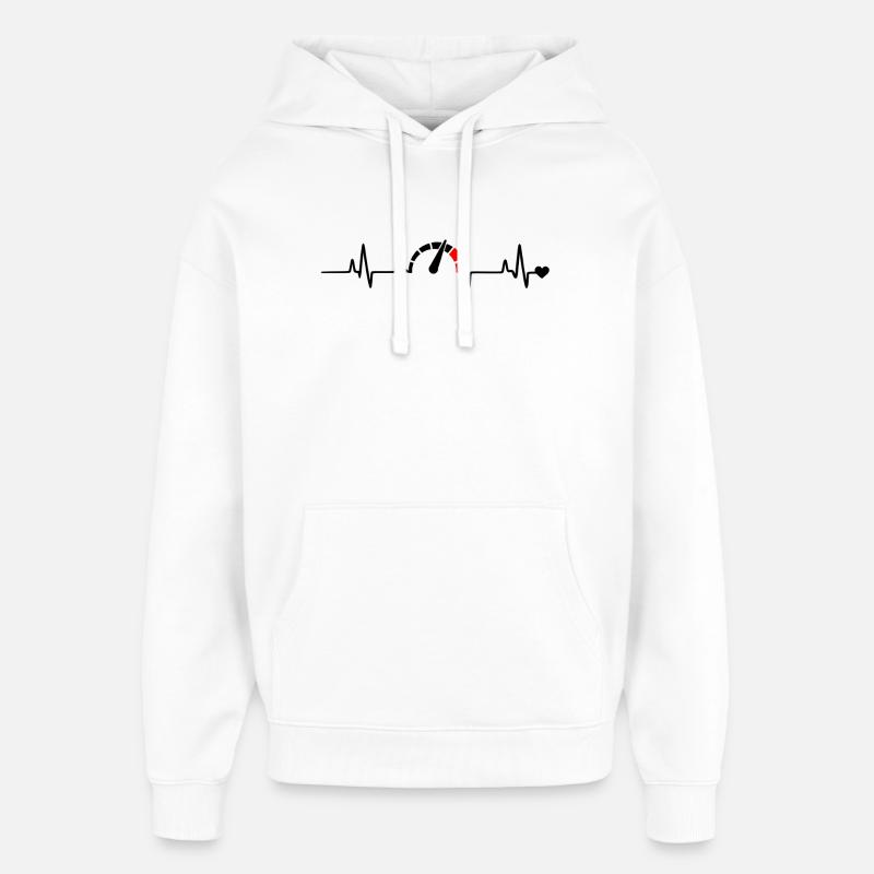 Red Segment Bow Logo Pattern - Oversized Unisex Hoodie by Stanley/Stella - white