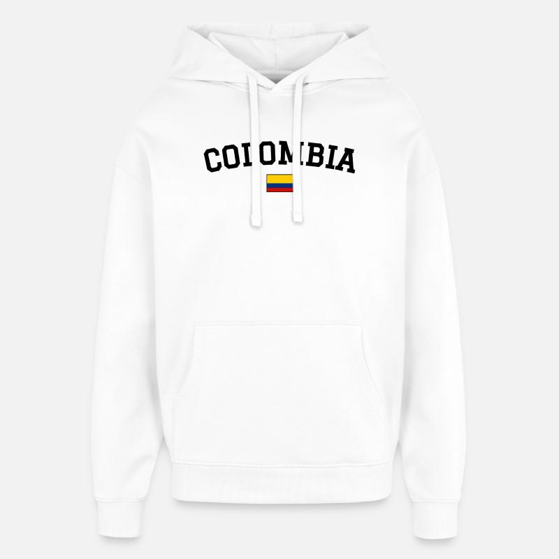 Drapeau de la Colombie Noir - Sweat à capuche unisexe Stanley/Stella Oversized - blanc