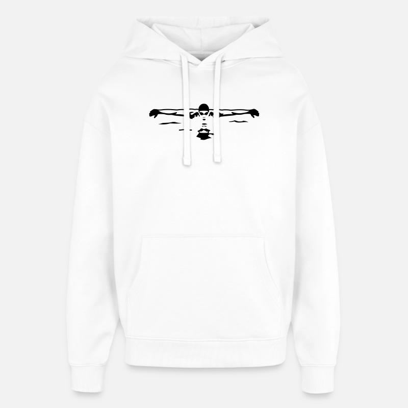 schwimmer_1 - Sweat à capuche unisexe Stanley/Stella Oversized - blanc