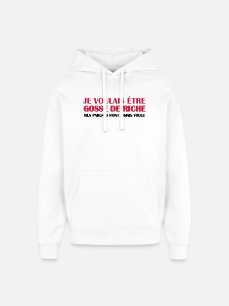 Gosse de riche - Sweat à capuche unisexe Stanley/Stella Oversized - blanc