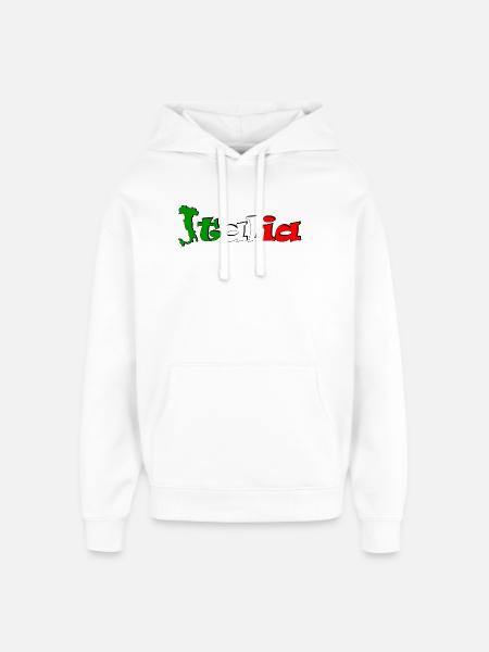 T-shirt logo Italia - Oversized Unisex Hoodie by Stanley/Stella - white