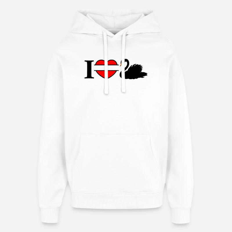 J’aime mon cygne noir - Sweat à capuche unisexe Stanley/Stella Oversized - blanc