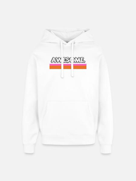 Awesome Retro Stripe - Oversized Unisex Hoodie by Stanley/Stella - white