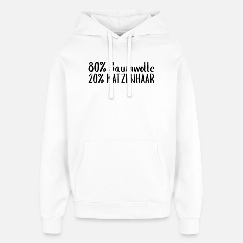 80 % coton 20 % poils de chat - Sweat à capuche unisexe Stanley/Stella Oversized - blanc