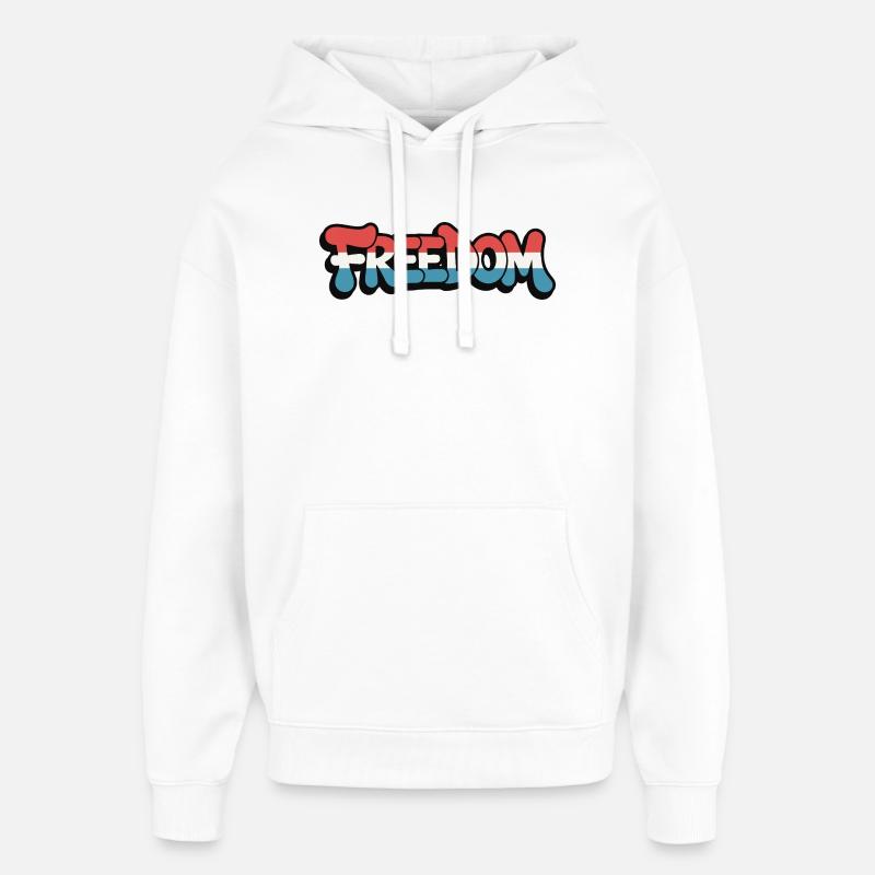 Freedom Typografie Statement Design - Oversized Unisex Hoodie von Stanley/Stella - Weiß