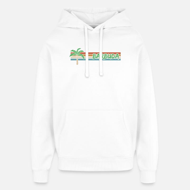 Cadeau pour Barbuda - Sweat à capuche unisexe Stanley/Stella Oversized - blanc