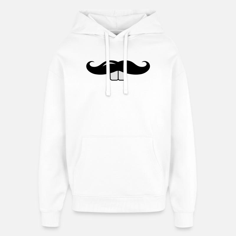Schnurrbart mit Hasenzähne - Oversized Unisex Hoodie von Stanley/Stella - Weiß
