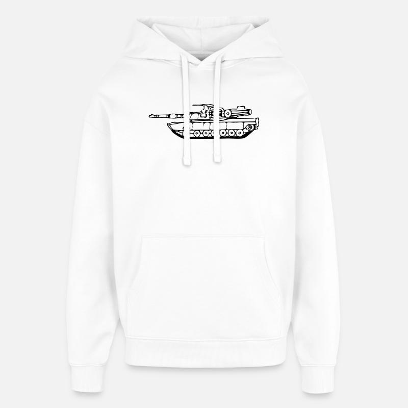 réservoir M1 Abrams dessiné - Sweat à capuche unisexe Stanley/Stella Oversized - blanc