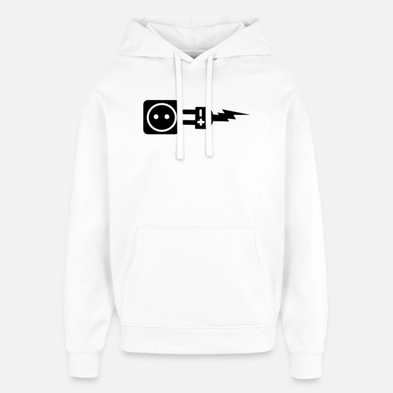 Stecker plus und minus - Oversized Unisex Hoodie von Stanley/Stella - Weiß