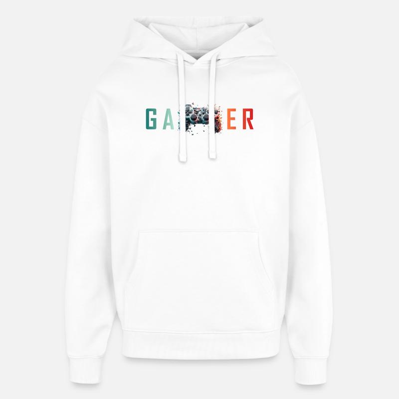 GAMER - Conception de contrôleurs d’explosifs - Sweat à capuche unisexe Stanley/Stella Oversized - blanc