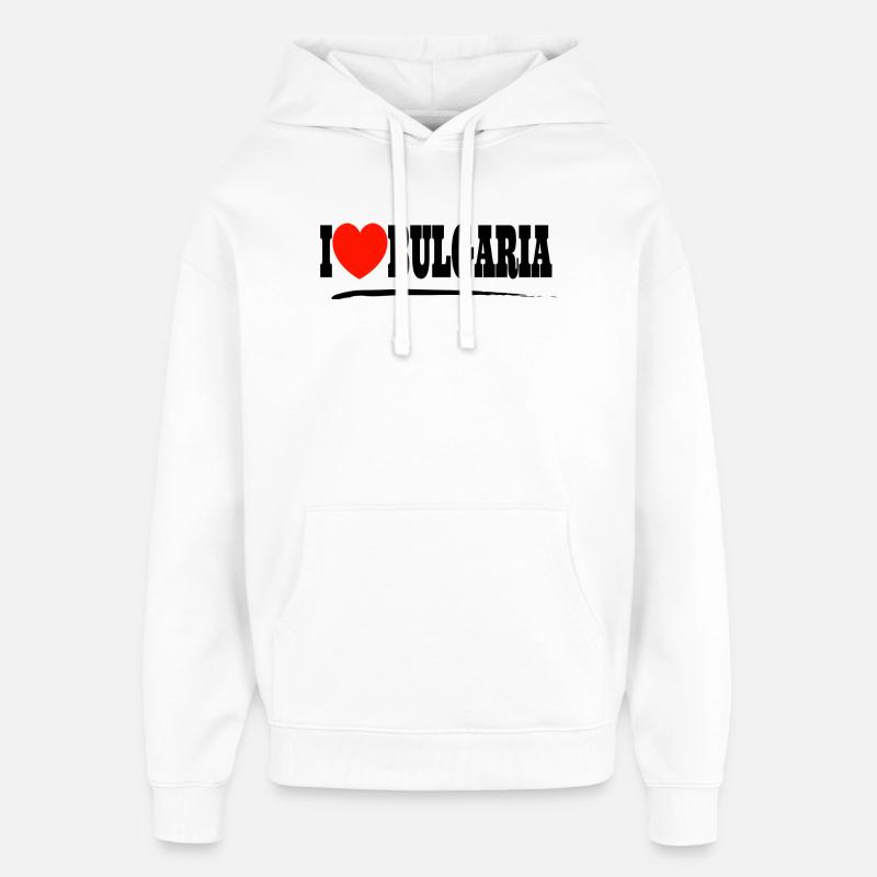 J’aime la Bulgarie - Sweat à capuche unisexe Stanley/Stella Oversized - blanc