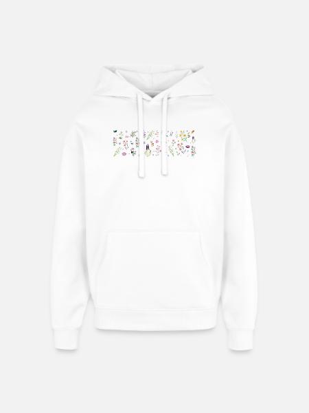 Midnight Bloom Botanischer Druck - Oversized Unisex Hoodie von Stanley/Stella - Weiß