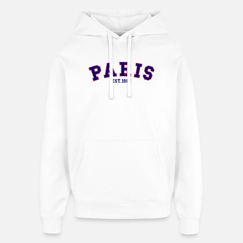 PARIS_EST_1985 - Sweat à capuche unisexe Stanley/Stella Oversized - blanc