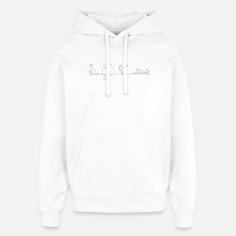 Chat chat chat - Sweat à capuche unisexe Stanley/Stella Oversized - blanc