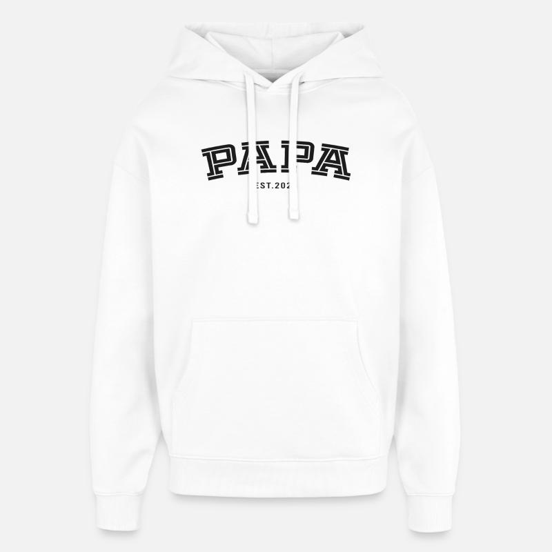 Papa Est. 2026 - Sweat à capuche unisexe Stanley/Stella Oversized - blanc