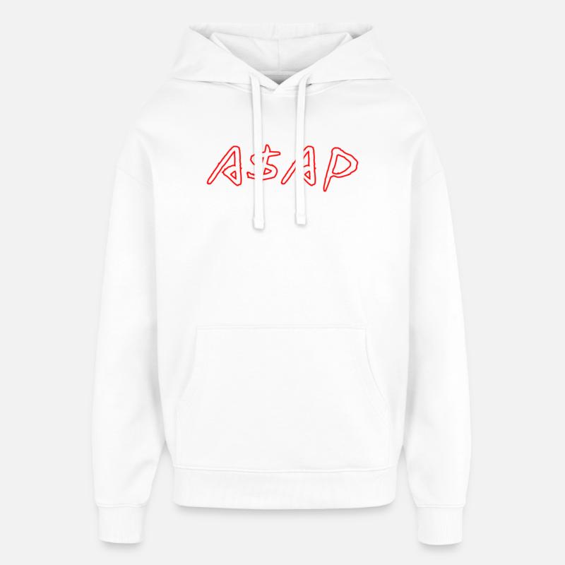 ASAP Neon Sketch Red - Sweat à capuche unisexe Stanley/Stella Oversized - blanc
